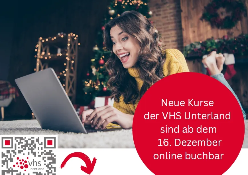 Plakat zu den neuen vhs-Kursen (Bild: vhs Unterland)