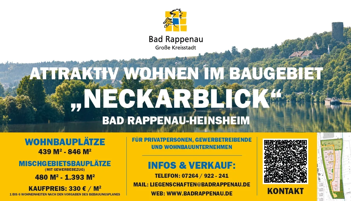 Banner für das Baugebiet Neckarblick