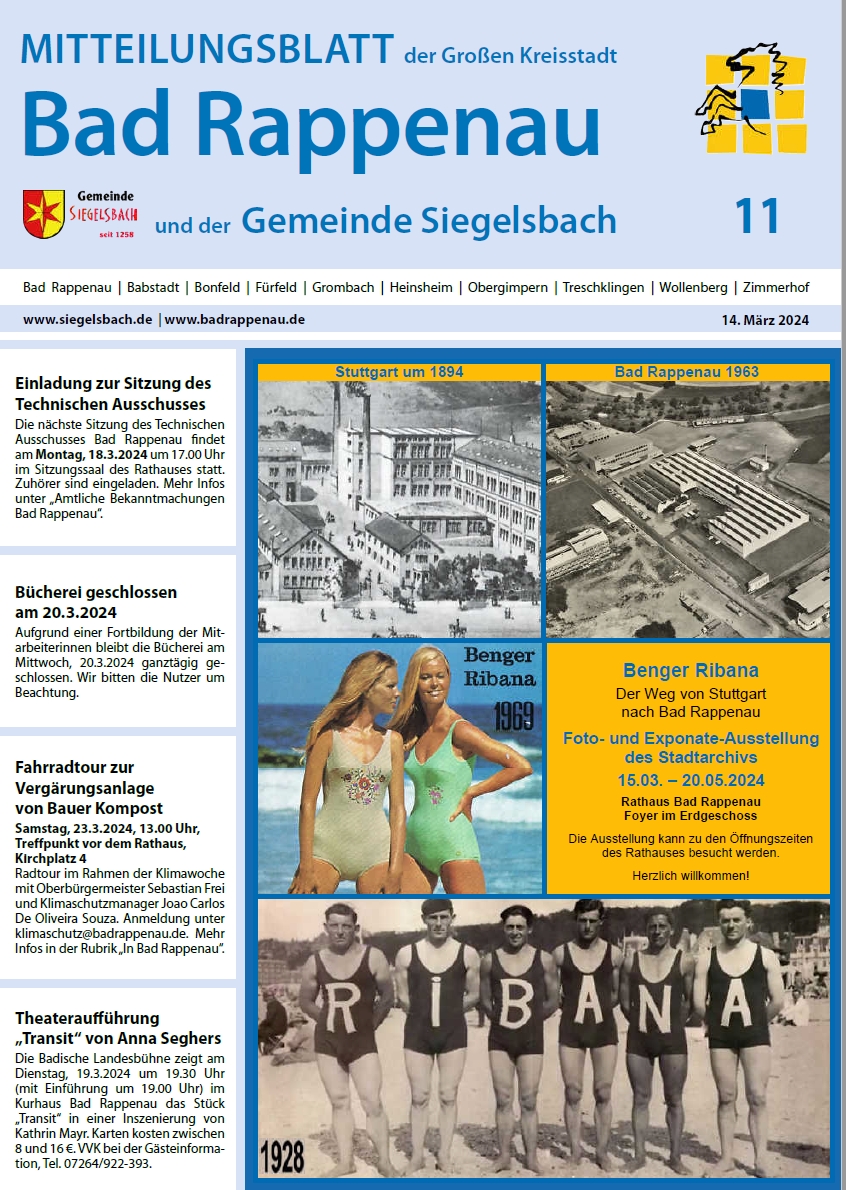 Titelseite des Mitteilungsblattes Bad Rappenau (Screenshot)