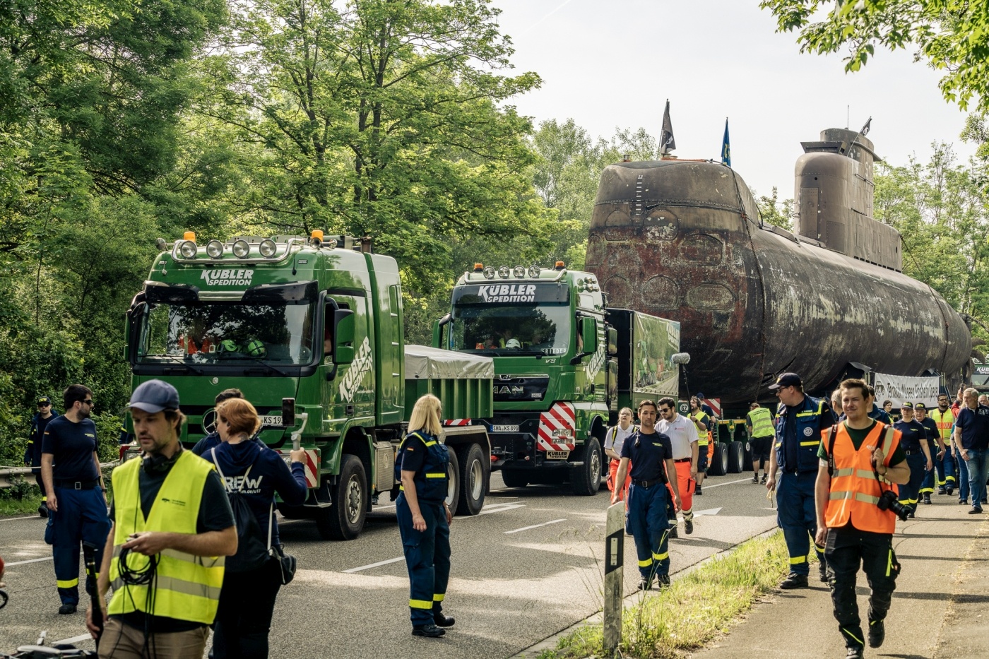 Beitragsbild Am 30. Juni rollt das U-Boot zurück zum Rhein, von wo aus es seine vierwöchige Reise ins Technik Museum Sinsheim startet. Quelle: TMSNHSP
